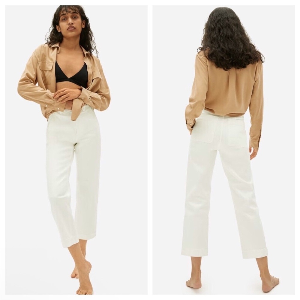 Everlane White Cropped Ankle Jeans